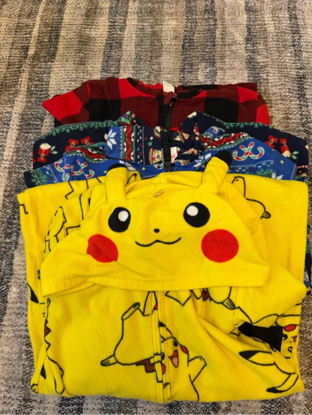 Pikachu / Holiday Kids One-Piece PJ bundle - set of 3